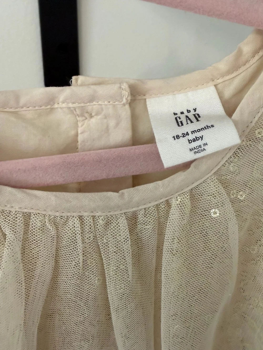 GAP Baby Sequin Tulle Dress - Champagne Cream
